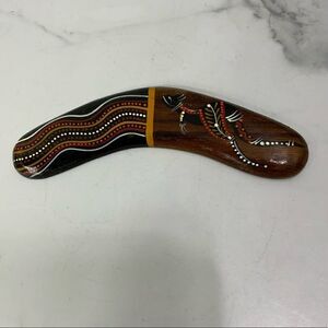 Australian Made Hardwood Handpainted Aboriginal Artwork 8” Boomerang